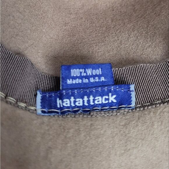 HAT‎ ATTACK fedora tan wool hat with brown leather strap detail main image 4